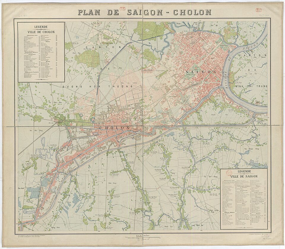 Nguồn gốc tên gọi những địa danh ở Sài Gòn nổi tiếng từ xưa đến nay 1 Bản đồ Sài Gòn - Chợ Lớn năm 1923